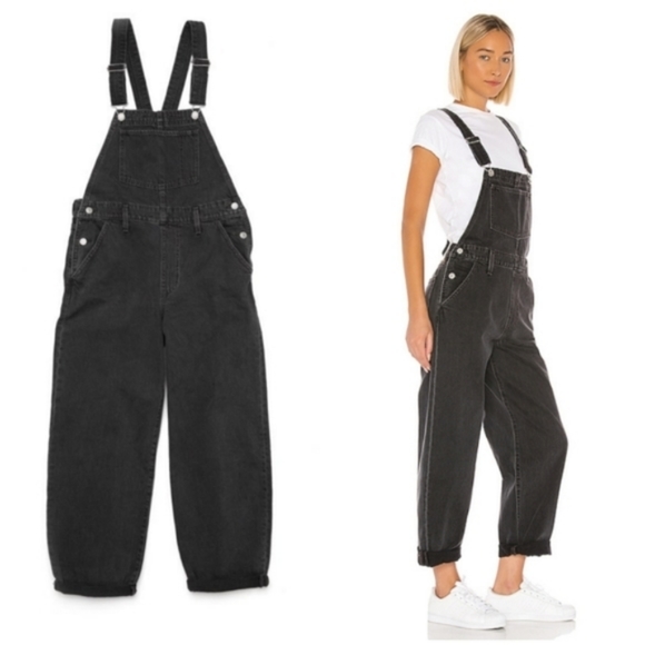 Levi's Slouch Overalls in Loose Cannon Black Grey - Picture 2 of 4